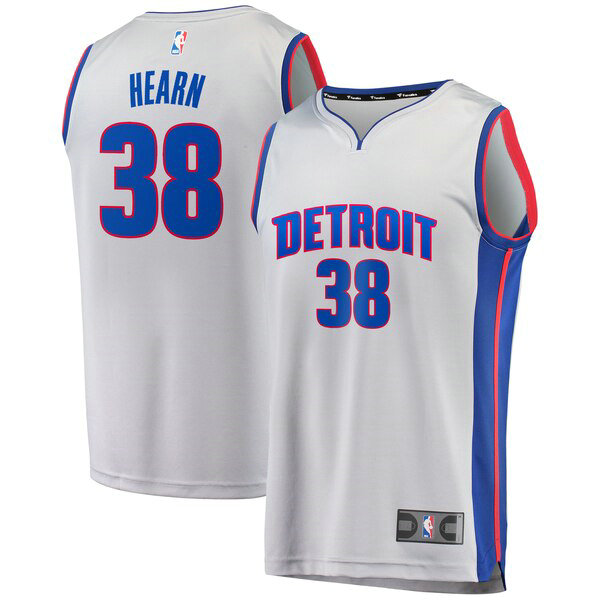 Camiseta Reggie Hearn 38 Detroit Pistons Statement Edition Gris Hombre